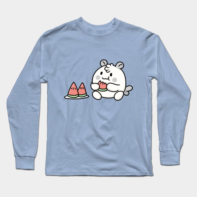 Cute watermelon snack Long Sleeve T-Shirt by KammyBale